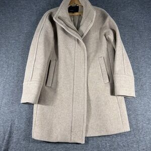 J. Crew Cocoon Coat In Italian Stadium Cloth Nello Gori Khaki Women's Size 10